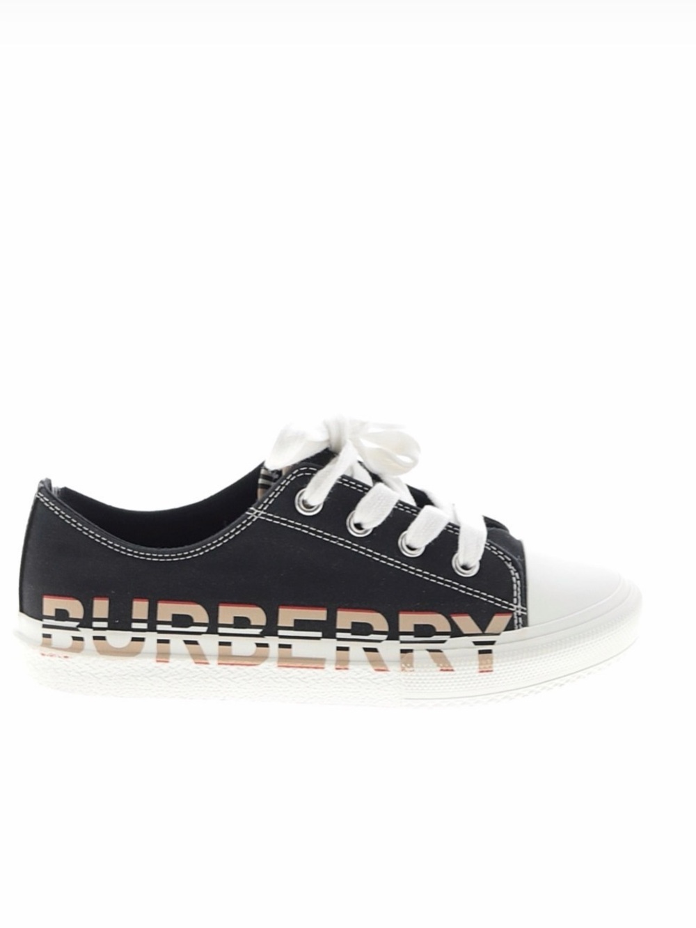 Burberry Black Low-Top Kids Canvas Sneaker with Logo